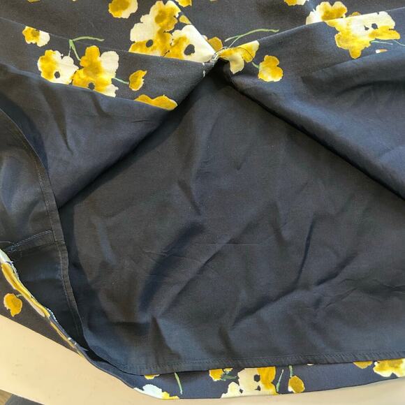 Max Mara made in Italy navy yellow floral sleeveless vneck lined sheath dress S* - Picture 4 of 5